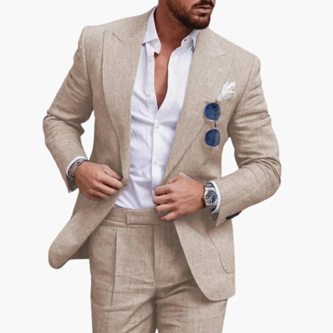 Two-Piece Suit Men - Slim Fit with Structured Shoulders