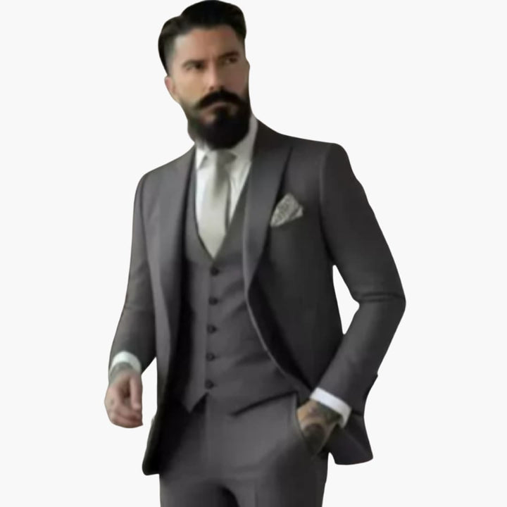 Classic Single-Breasted Suit for Men - Wedding Guest Attire