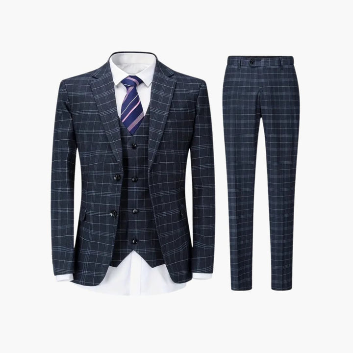 Striped Slim Fit Suit for Men - Luxury Wedding Guest Attire