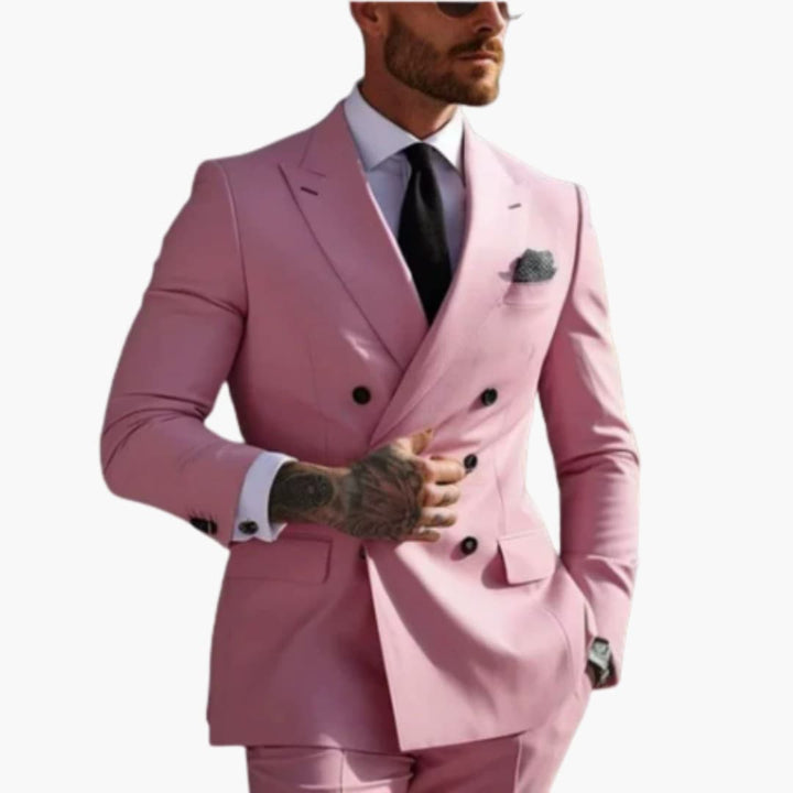 Double-Breasted Slim Fit Suit for Men - Wedding Guest Formalwear