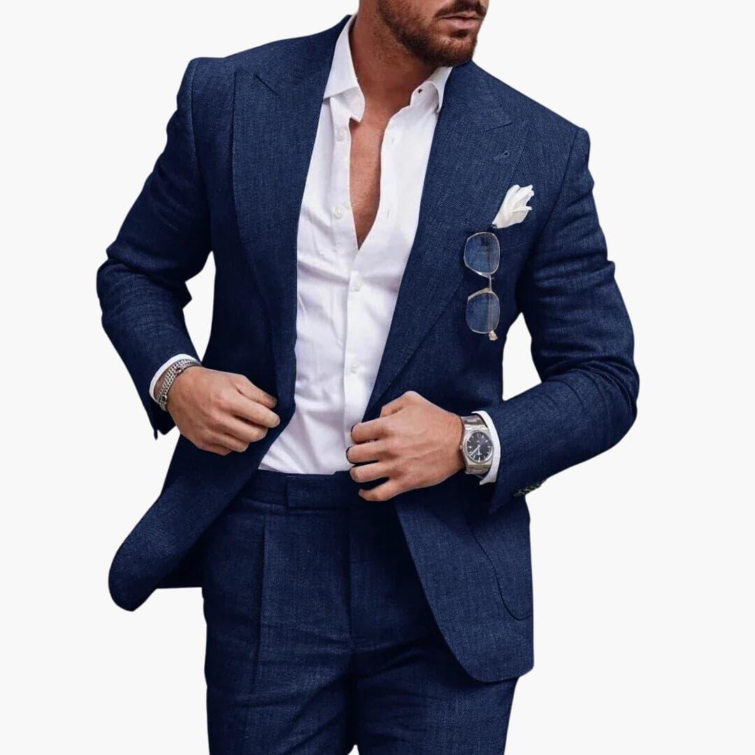 Two-Piece Suit Men - Slim Fit with Structured Shoulders