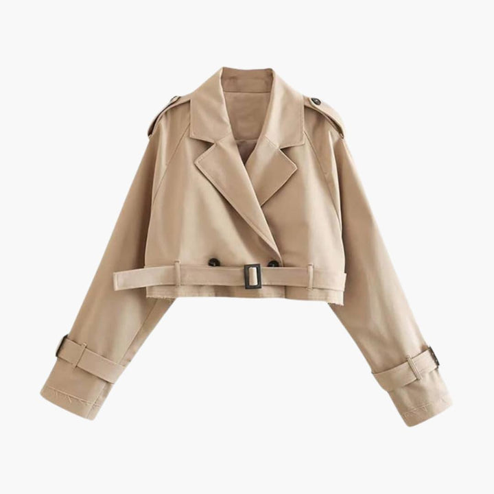 Vintage Cropped Trench Jacket for Women - MayfairMode