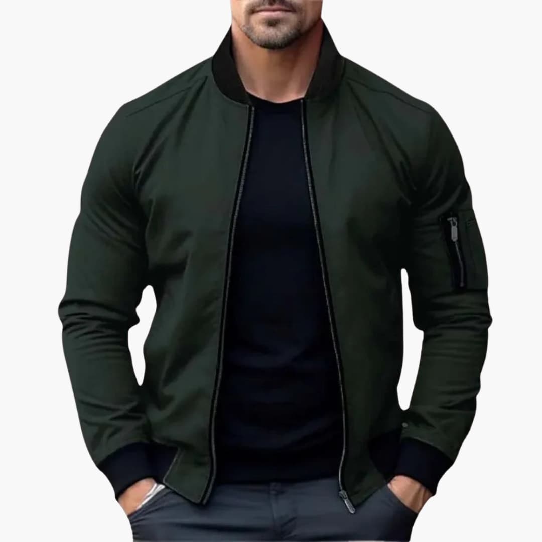 Zip-Up Bomber Jacket for Men
