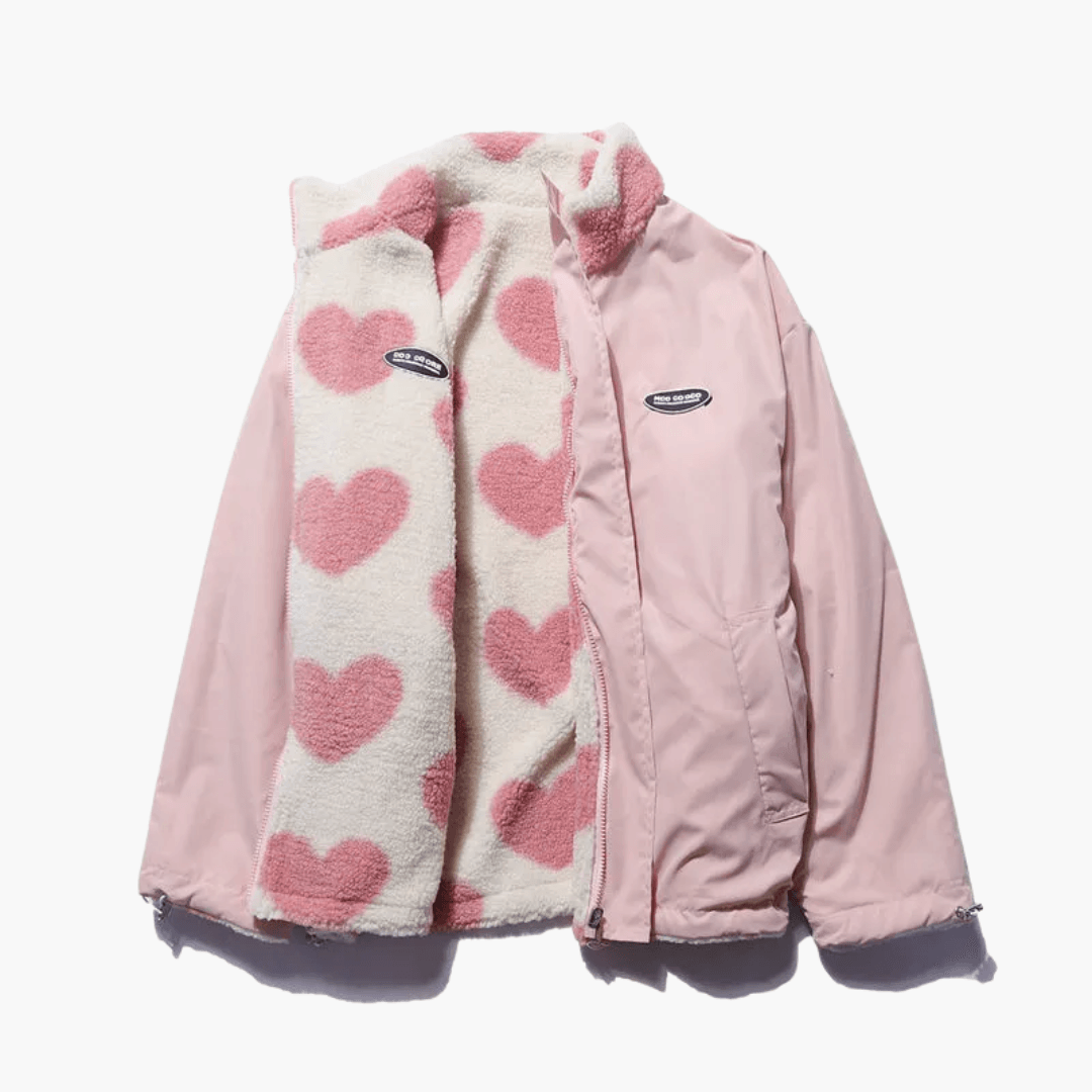 Timeless Double-Sided Heart Jacket for Women - MayfairMode