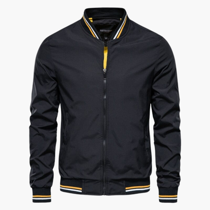 Ribbed Hem Bomber Jacket for Men