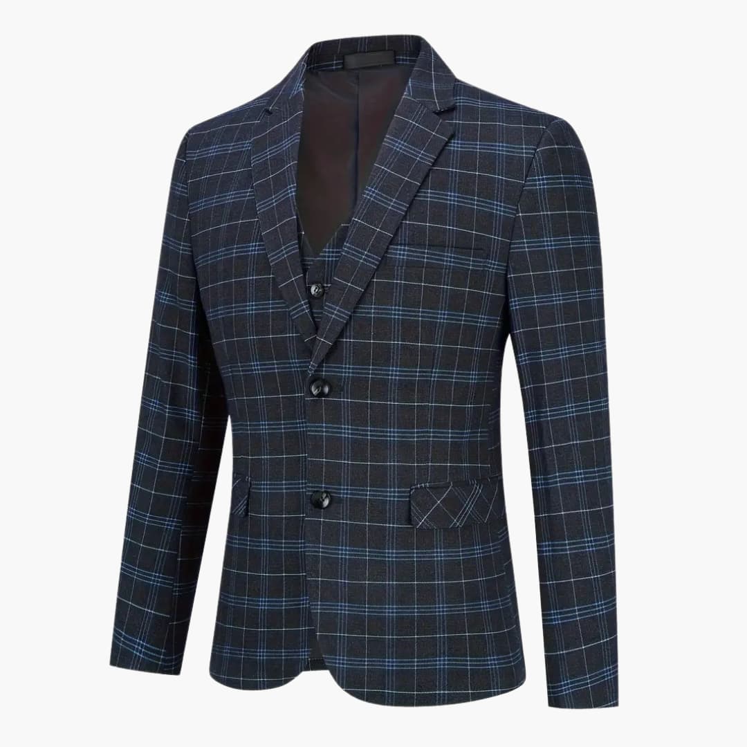Striped Slim Fit Suit for Men - Luxury Wedding Guest Attire