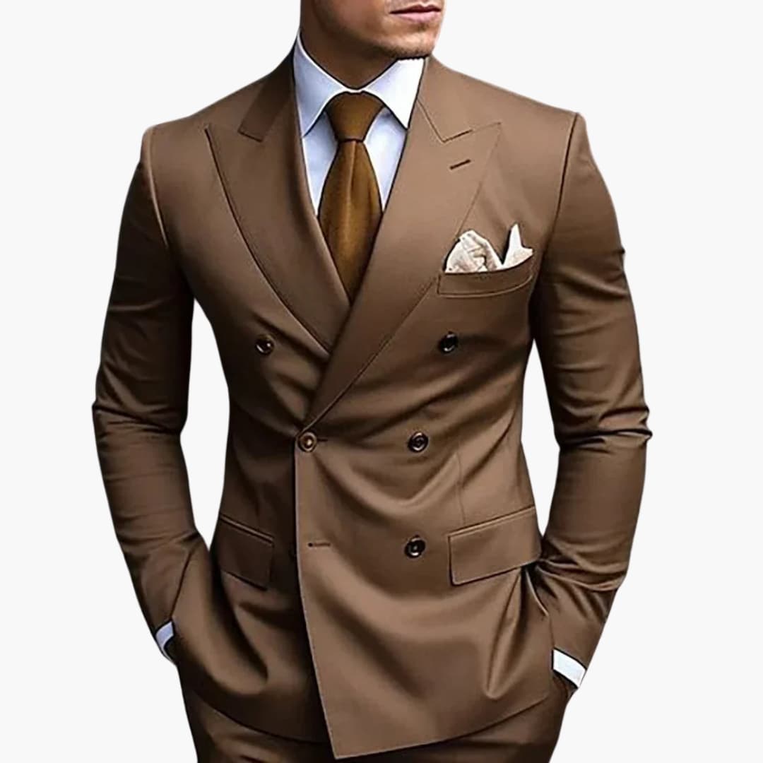 Double-Breasted Slim Fit Suit for Men - Wedding Guest Formalwear