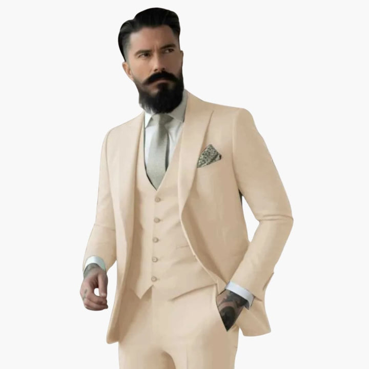 Classic Single-Breasted Suit for Men - Wedding Guest Attire