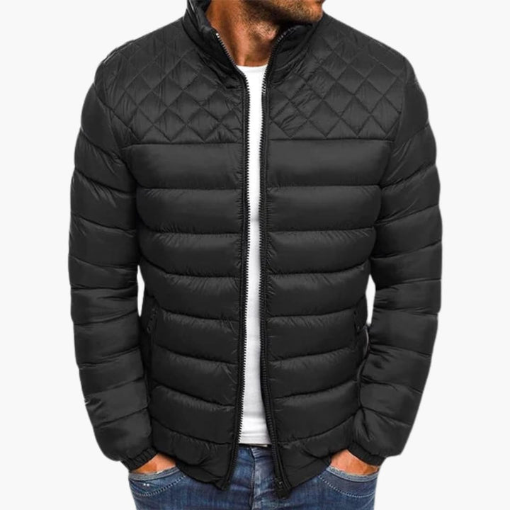 Men’s Winter Jacket with Zip Closure and Fleece Lining