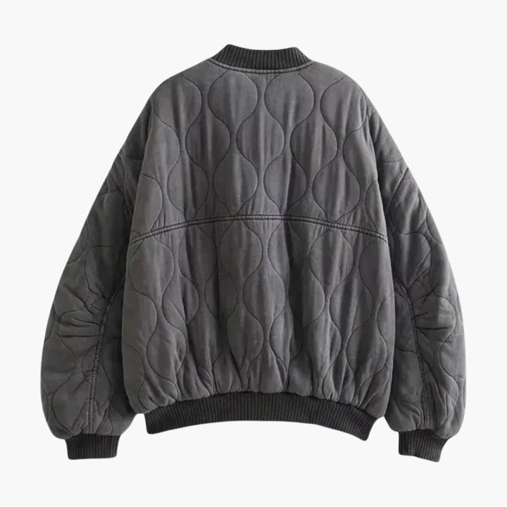 Oversized Quilted Bomber Jacket for Women - MayfairMode