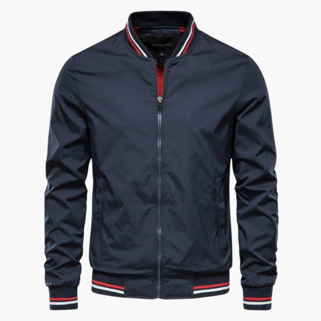 Ribbed Hem Bomber Jacket for Men