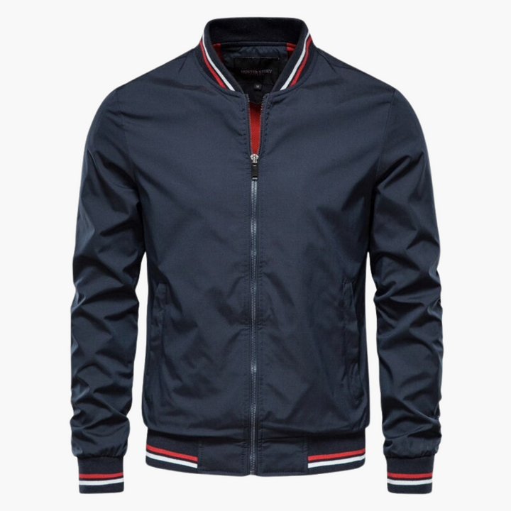 Ribbed Hem Bomber Jacket for Men