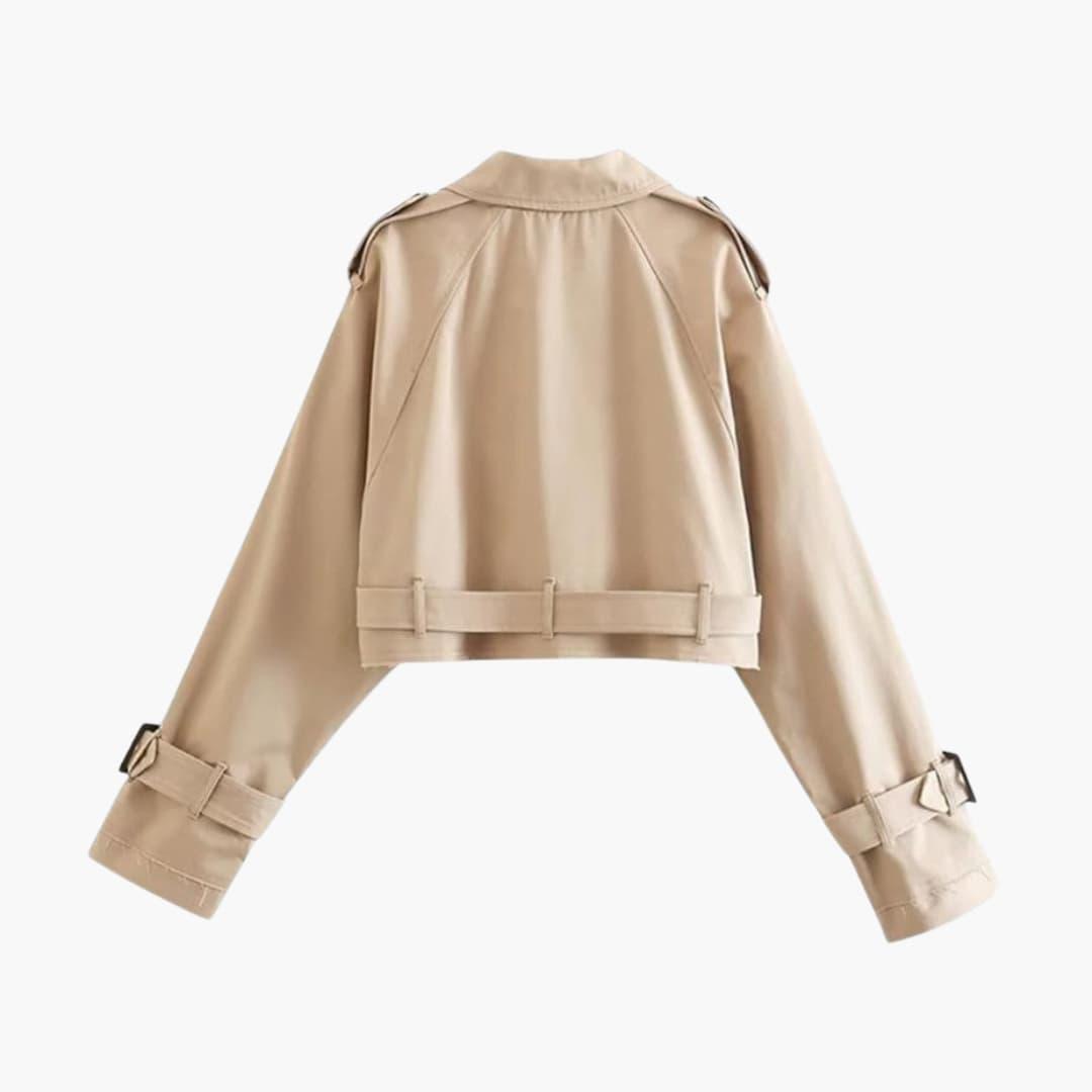 Vintage Cropped Trench Jacket for Women - MayfairMode
