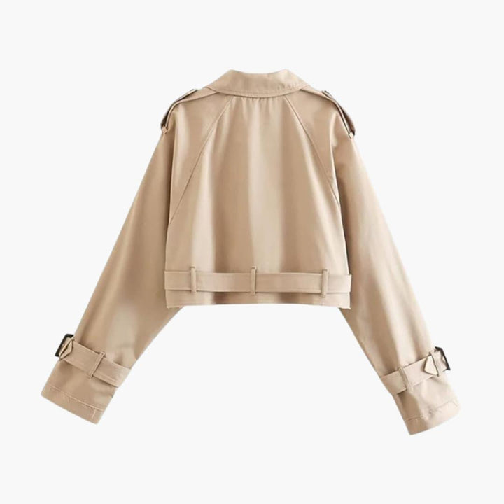 Vintage Cropped Trench Jacket for Women - MayfairMode