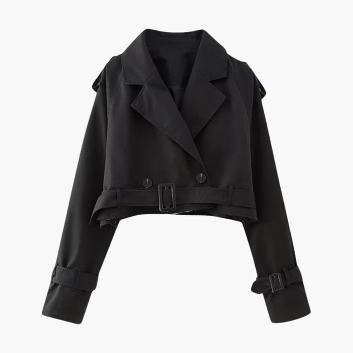 Vintage Cropped Trench Jacket for Women - MayfairMode