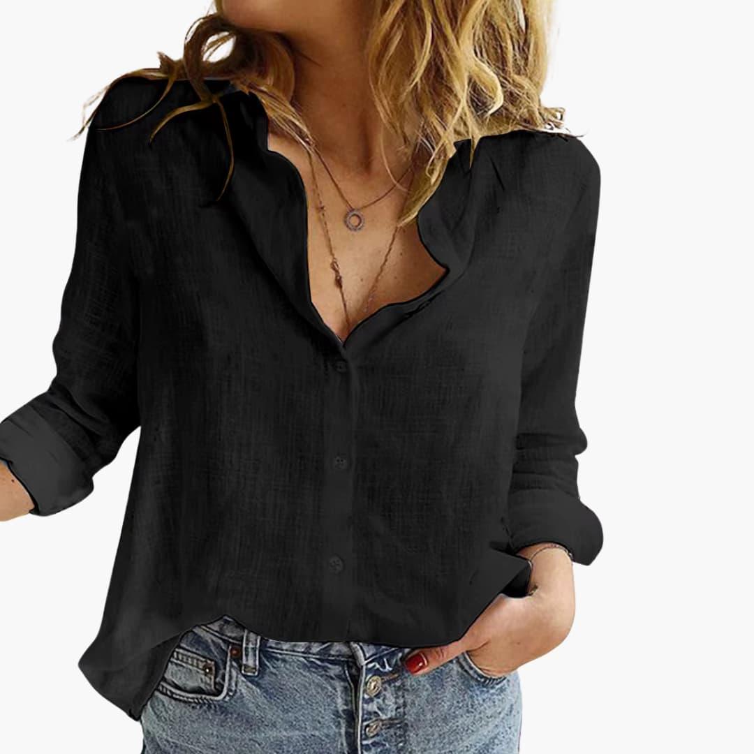 Casual Loose-Fit Linen Shirt for Women