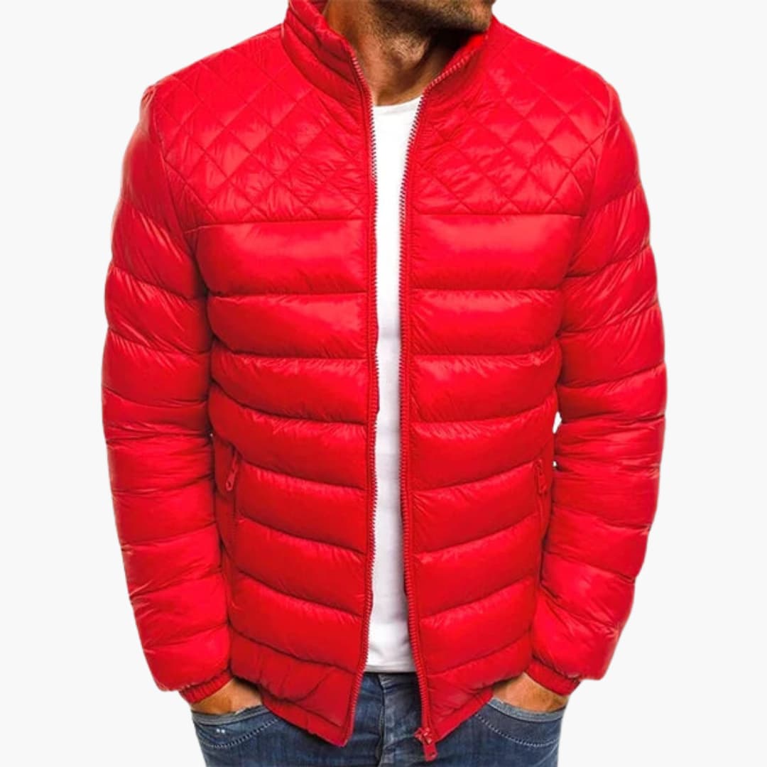 Men’s Winter Jacket with Zip Closure and Fleece Lining