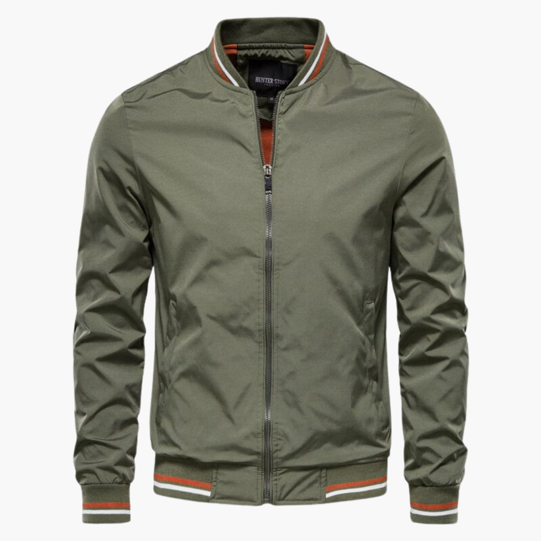 Ribbed Hem Bomber Jacket for Men