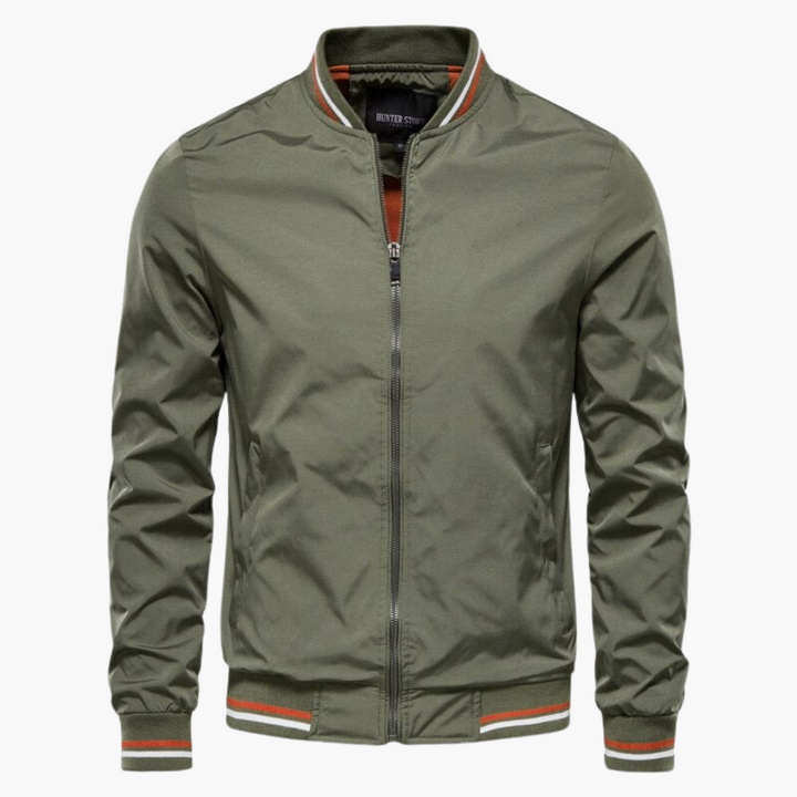 Ribbed Hem Bomber Jacket for Men