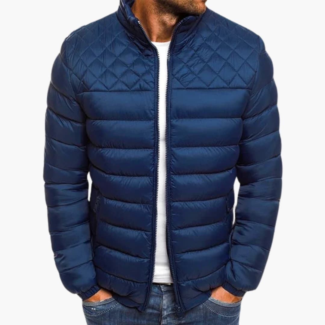 Men’s Winter Jacket with Zip Closure and Fleece Lining