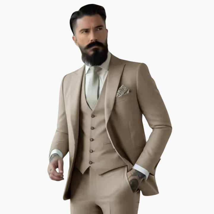 Classic Single-Breasted Suit for Men - Wedding Guest Attire