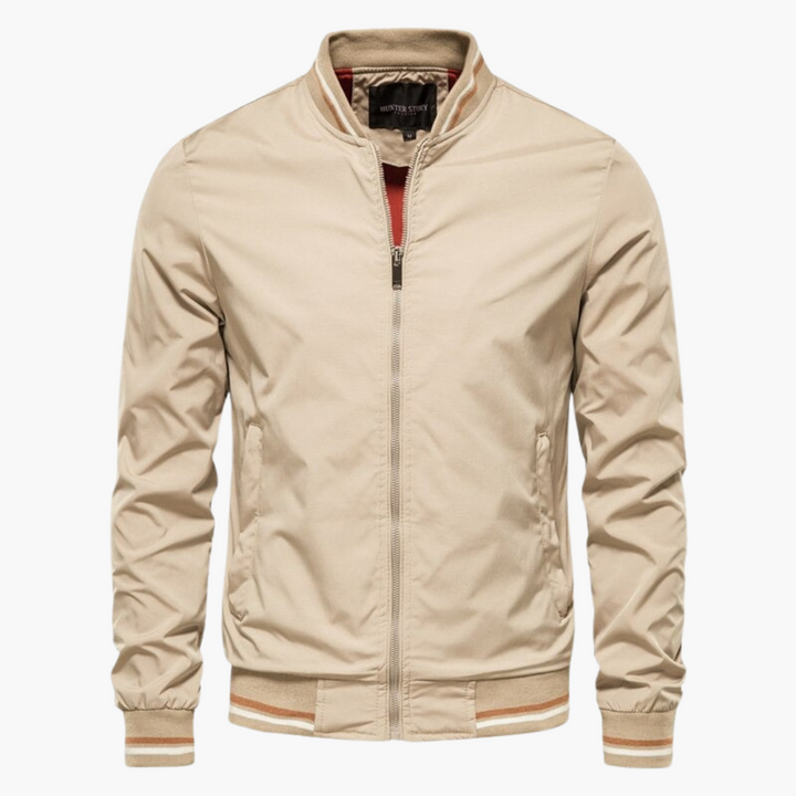 Ribbed Hem Bomber Jacket for Men