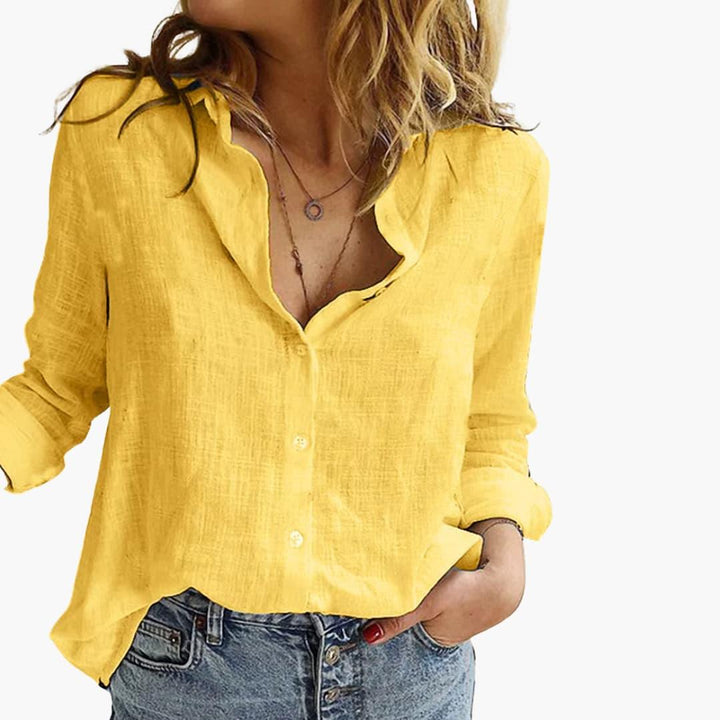 Casual Loose-Fit Linen Shirt for Women