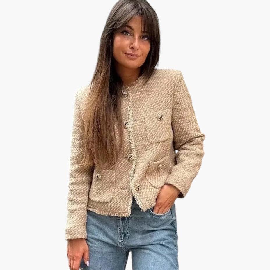 Classic Tweed Wool Jacket for Women - MayfairMode