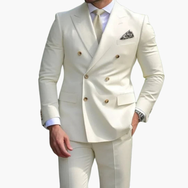 Double-Breasted Slim Fit Suit for Men - Wedding Guest Formalwear