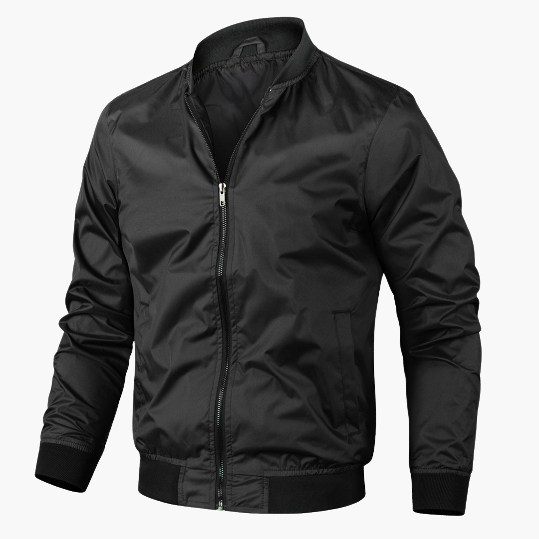 Ribbed Hem Bomber Jacket for Men