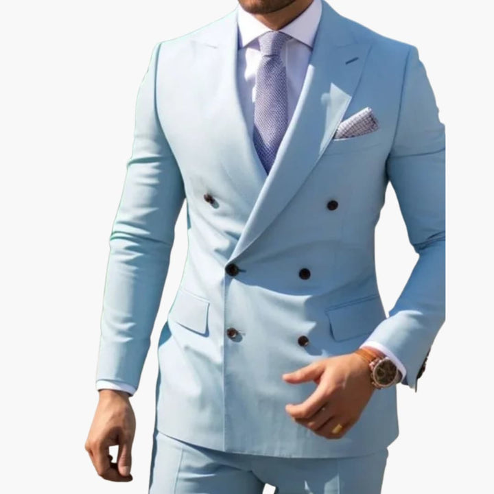 Double-Breasted Slim Fit Suit for Men - Wedding Guest Formalwear