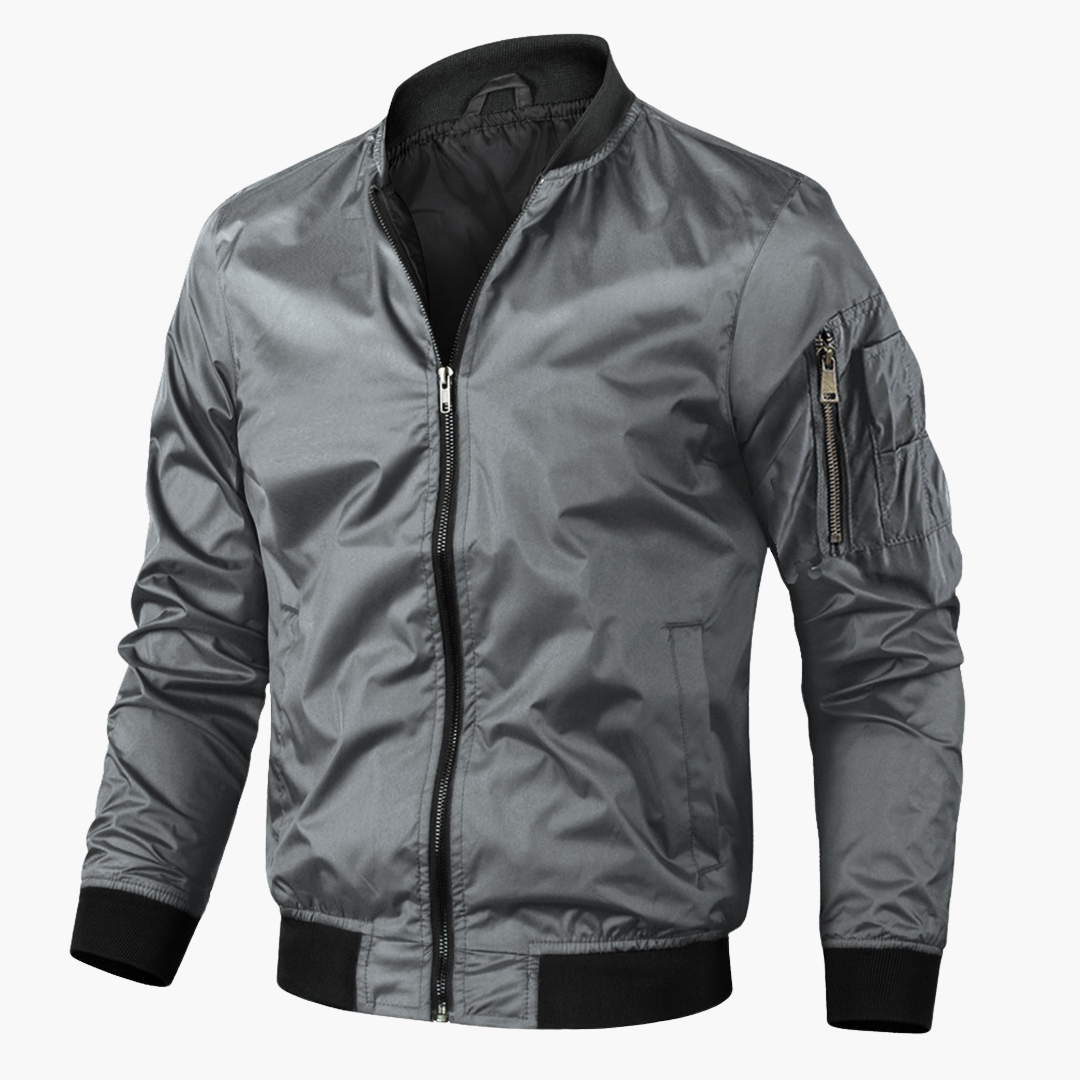 Ribbed Hem Bomber Jacket for Men