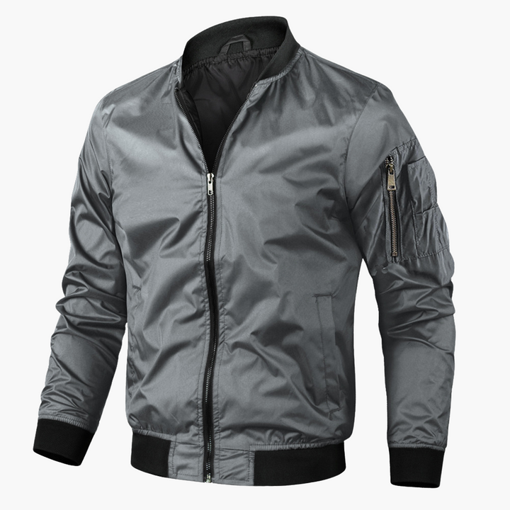 Ribbed Hem Bomber Jacket for Men
