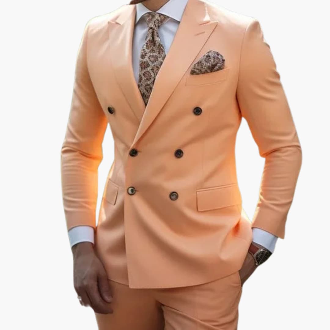 Double-Breasted Slim Fit Suit for Men - Wedding Guest Formalwear