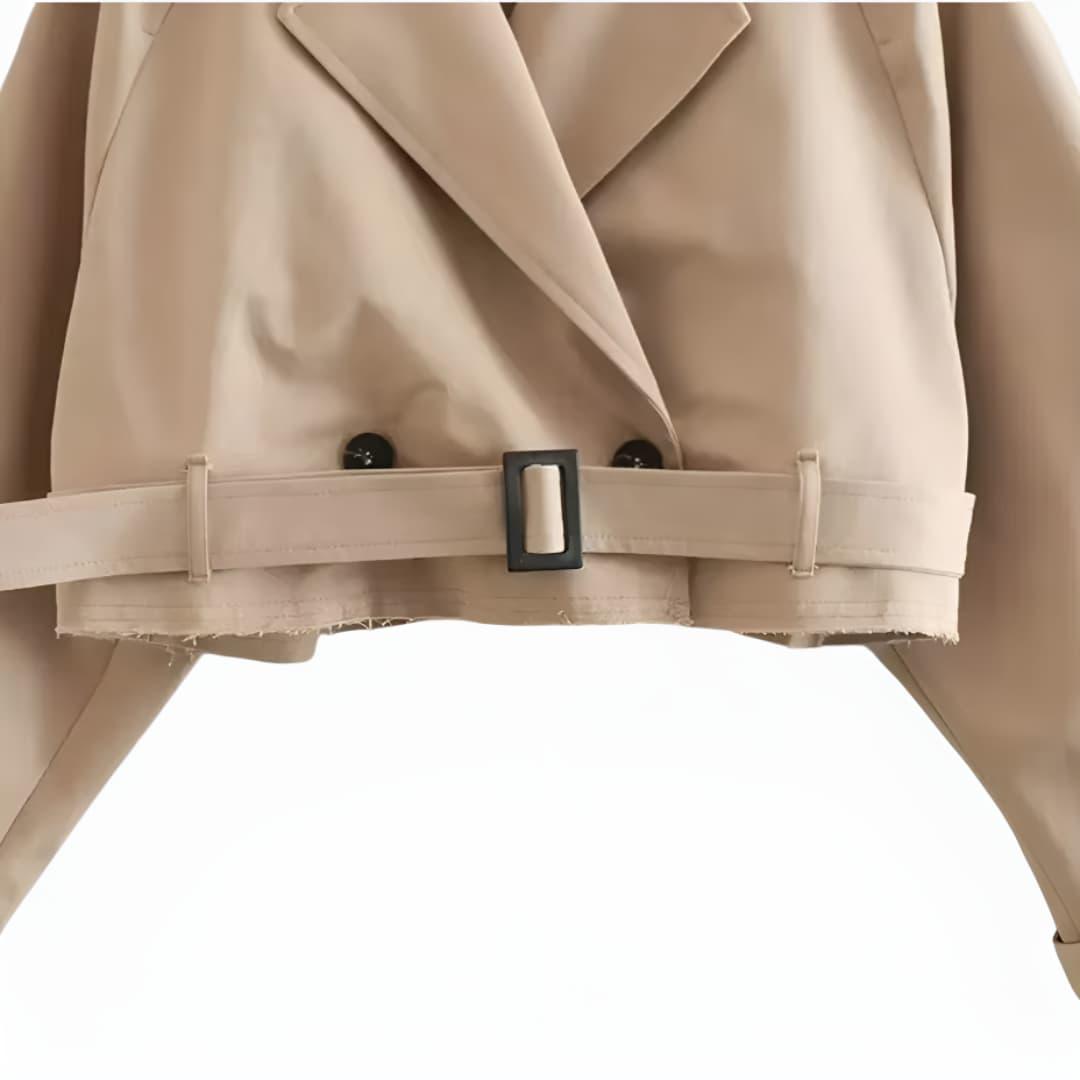 Vintage Cropped Trench Jacket for Women - MayfairMode