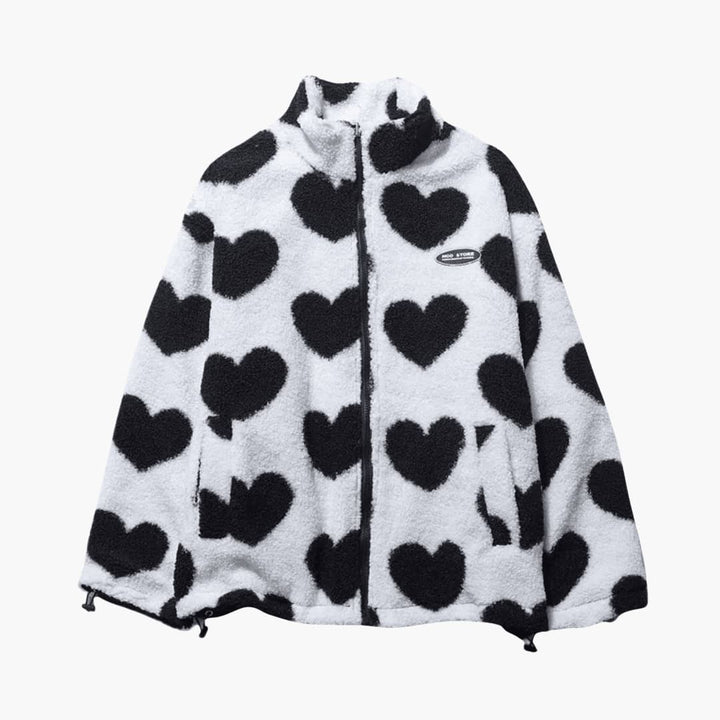 Women’s Double-Sided Jacket with Heart Pattern