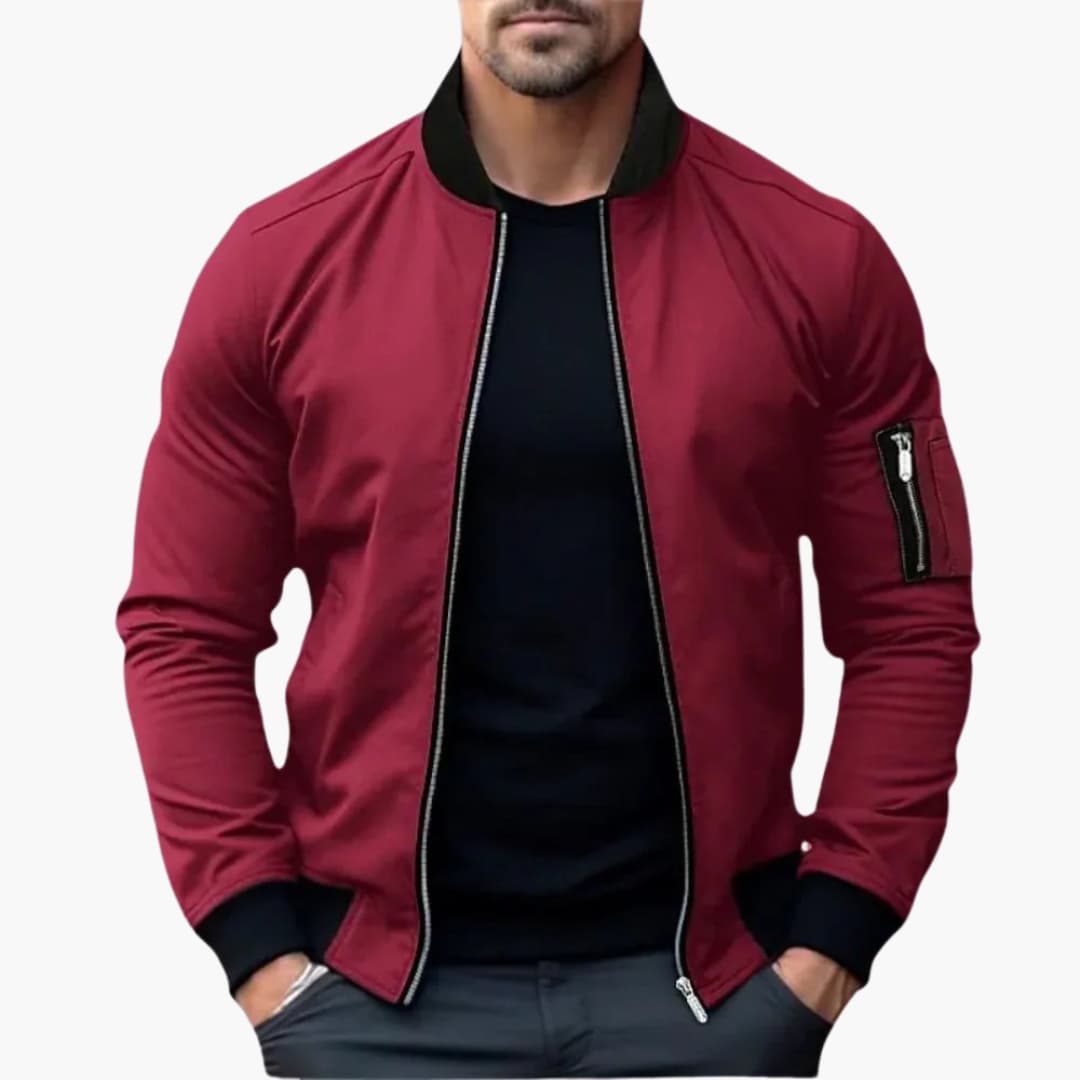 Zip-Up Bomber Jacket for Men