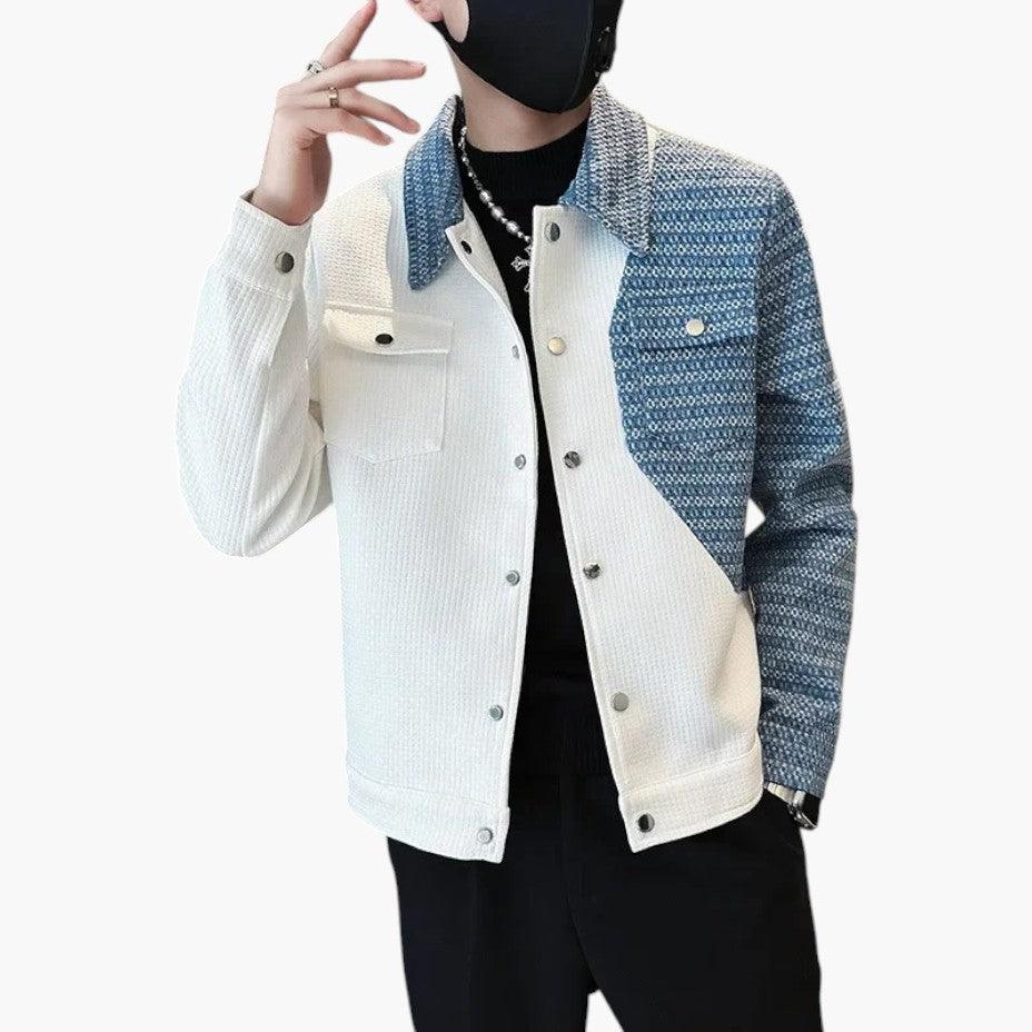 Stylish Colourblock Check Jacket for Men - MayfairMode