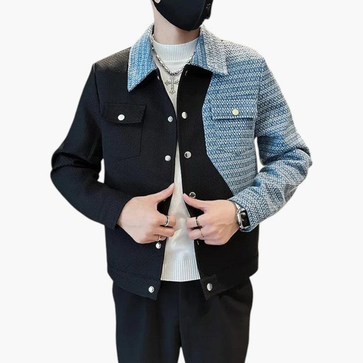 Stylish Colourblock Check Jacket for Men - MayfairMode