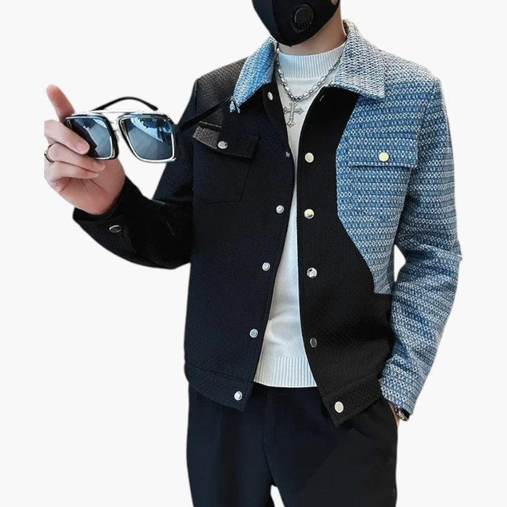 Stylish Colourblock Check Jacket for Men - MayfairMode