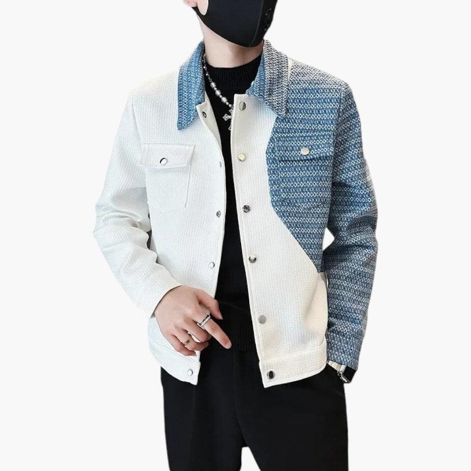 Stylish Colourblock Check Jacket for Men - MayfairMode