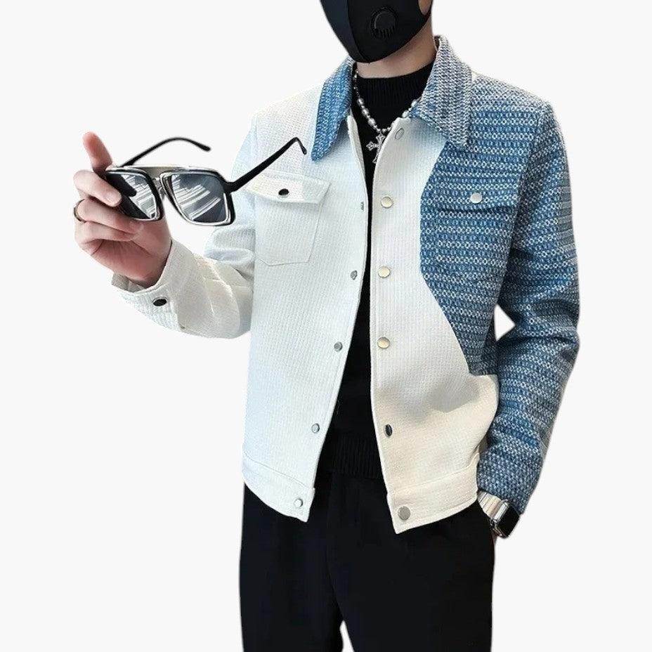Stylish Colourblock Check Jacket for Men - MayfairMode